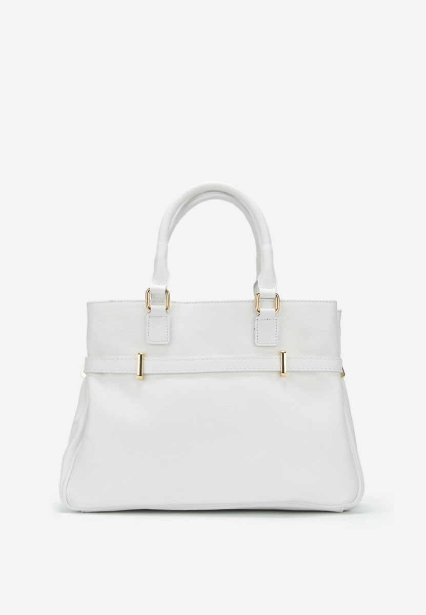 Białe torebka ze skóry naturalnej Ruxandra