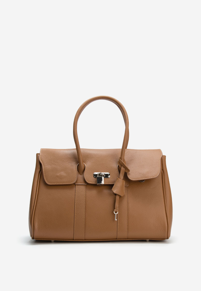 Camelowe torebka ze skóry naturalnej Rozya