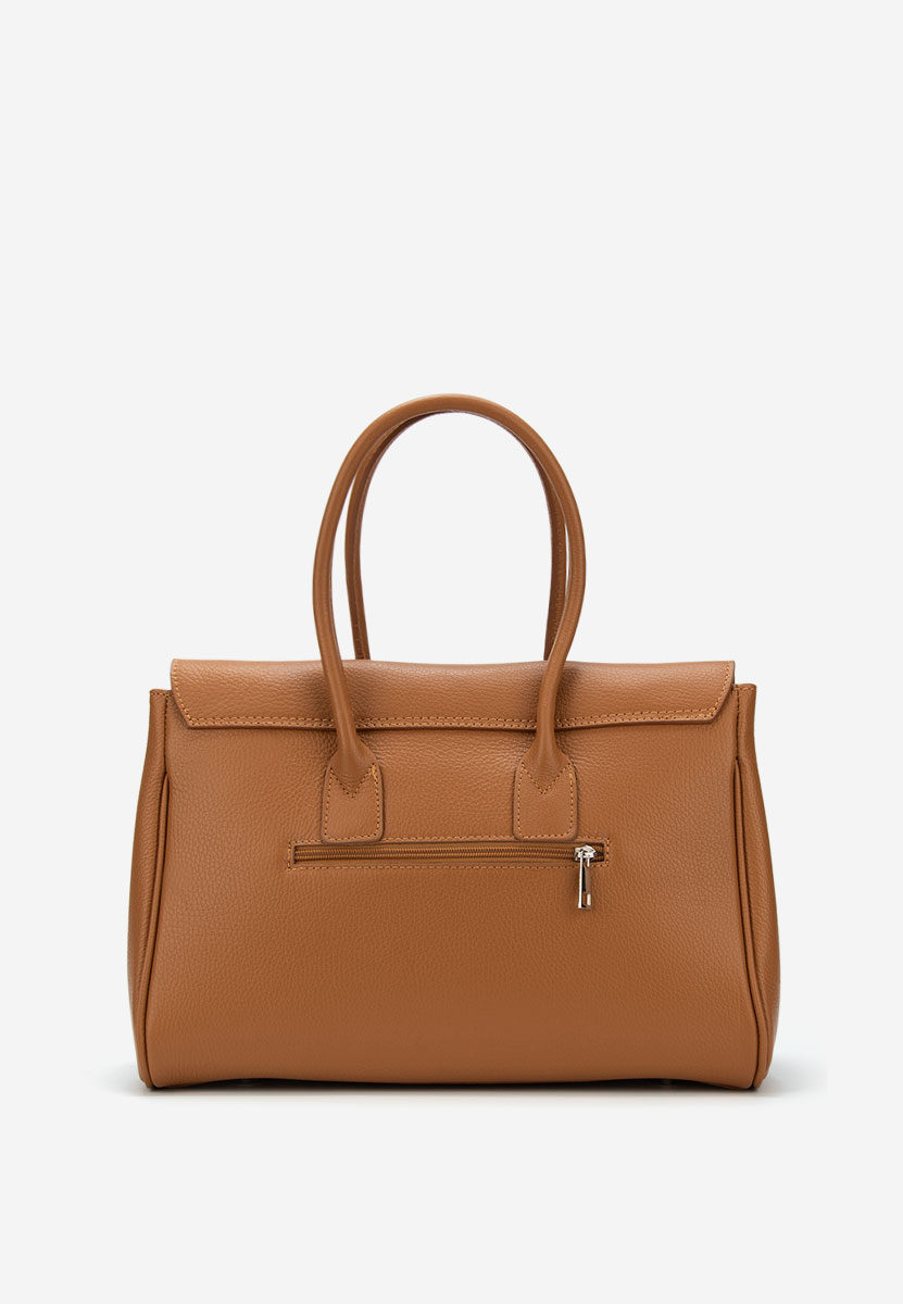 Camelowe torebka ze skóry naturalnej Rozya