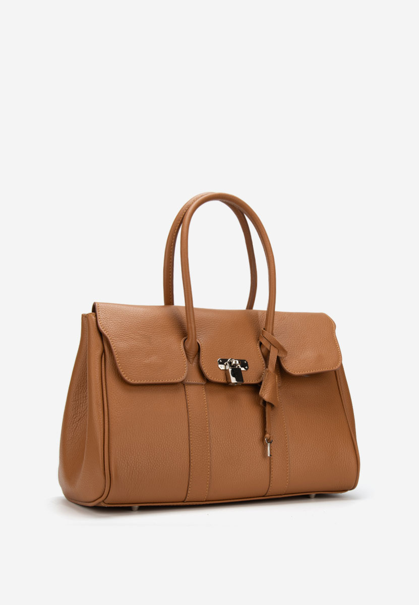 Camelowe torebka ze skóry naturalnej Rozya