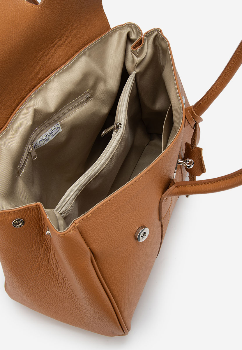 Camelowe torebka ze skóry naturalnej Rozya