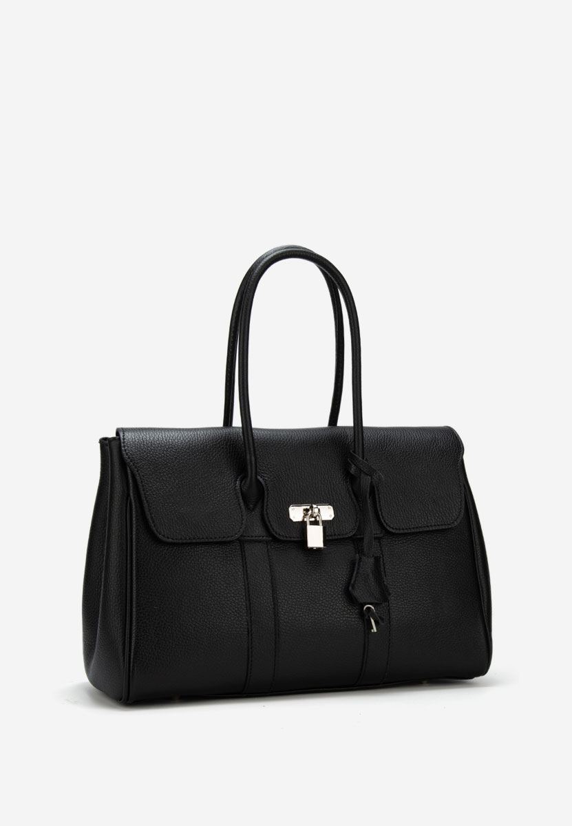 Czarna torebka ze skóry naturalnej Rozya