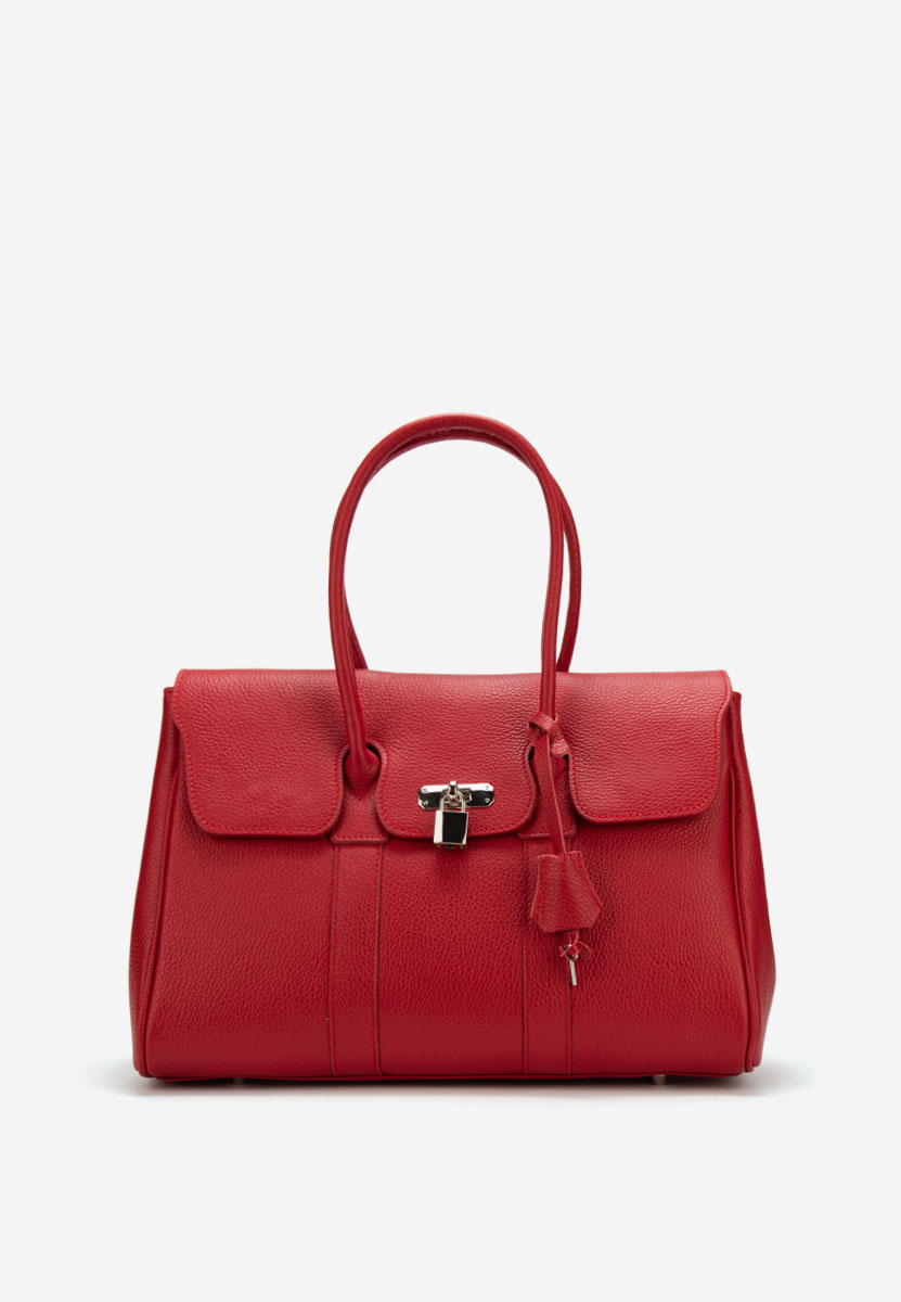 Czerwone torebka ze skóry naturalnej Rozya