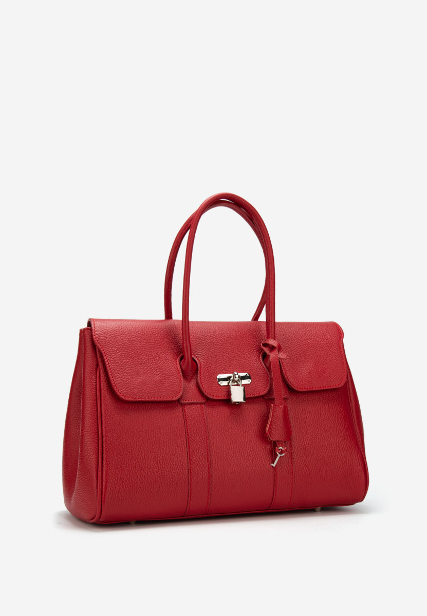 Czerwone torebka ze skóry naturalnej Rozya