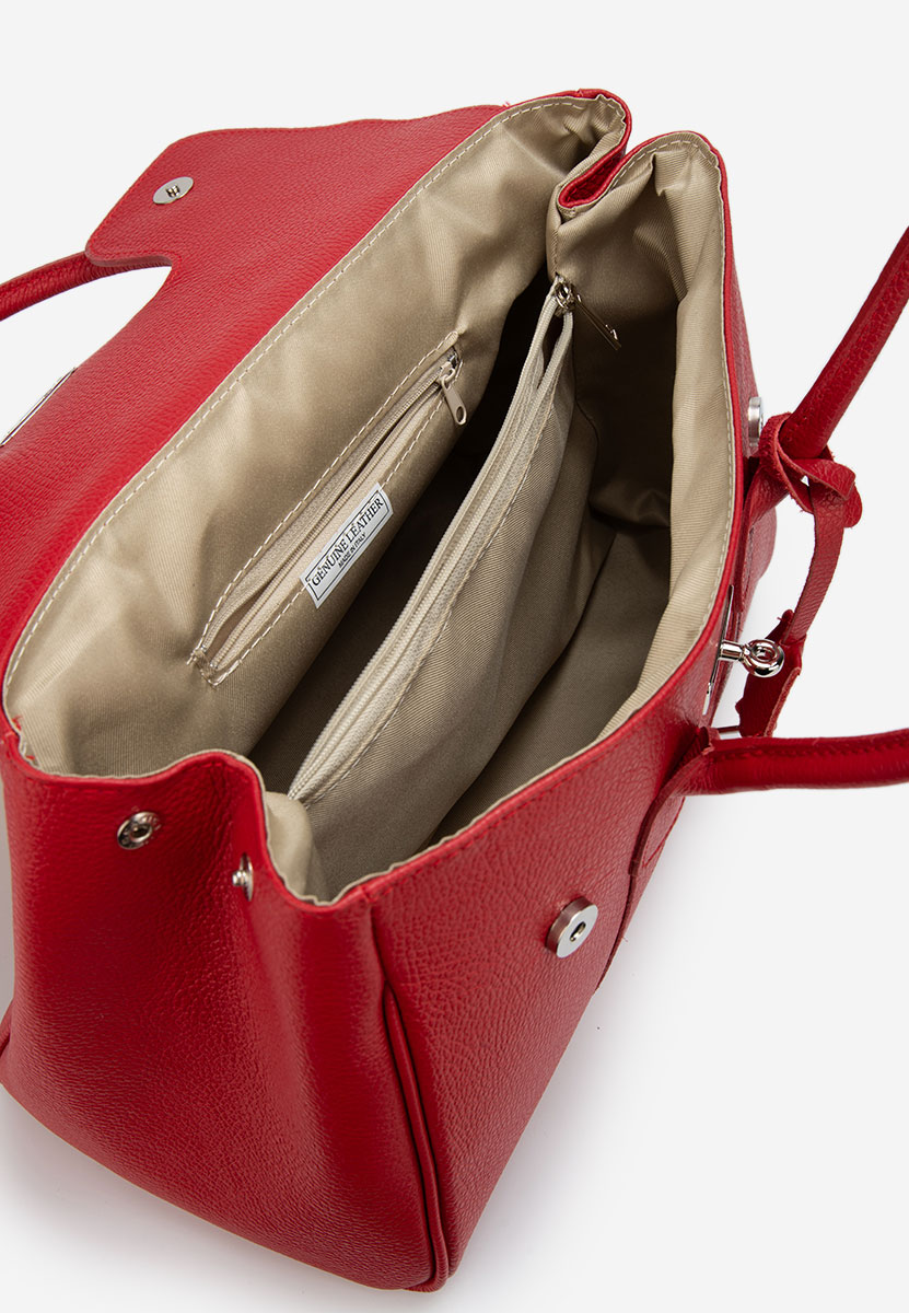 Czerwone torebka ze skóry naturalnej Rozya