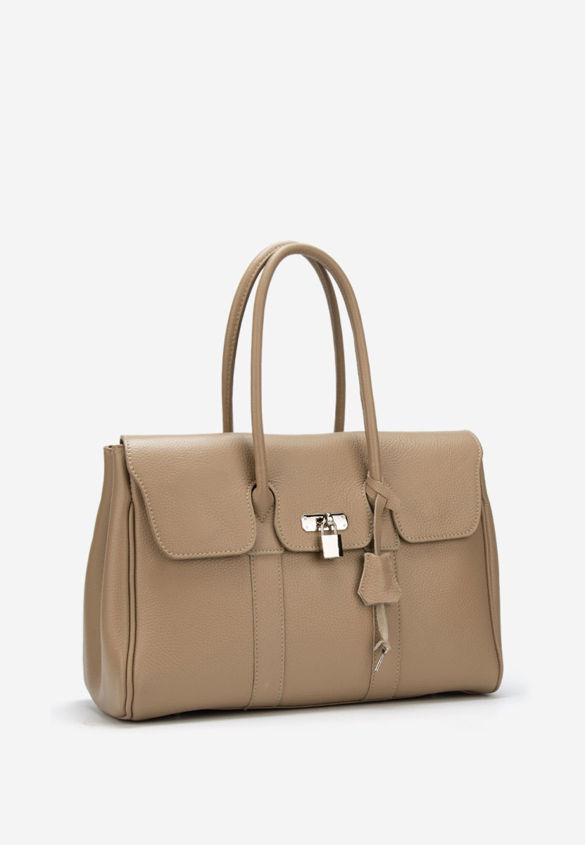 Beżowe torebka ze skóry naturalnej Rozya V2