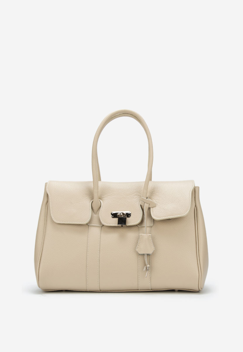 Beżowe torebka ze skóry naturalnej Rozya