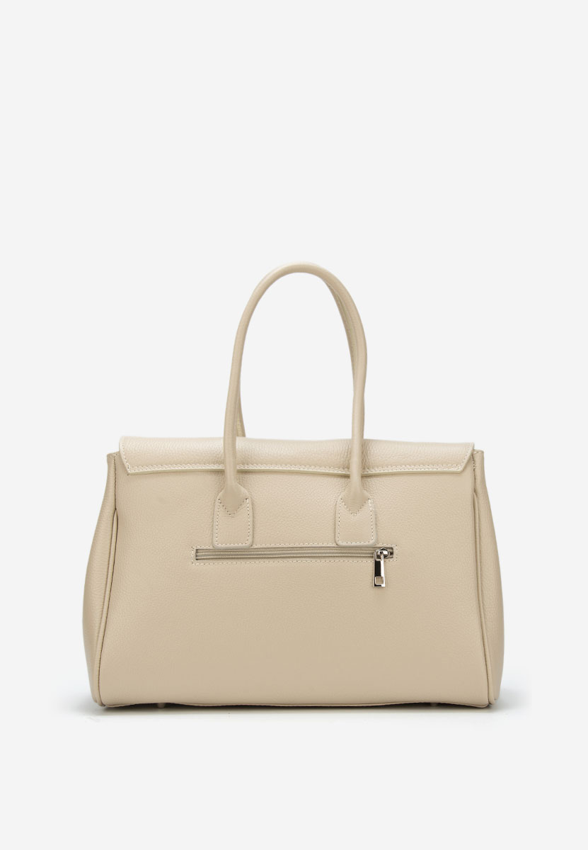 Beżowe torebka ze skóry naturalnej Rozya