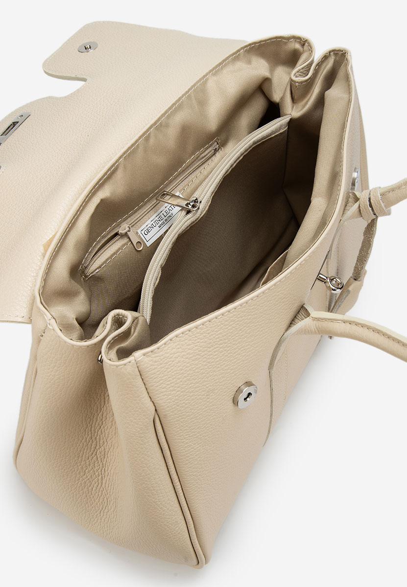 Beżowe torebka ze skóry naturalnej Rozya