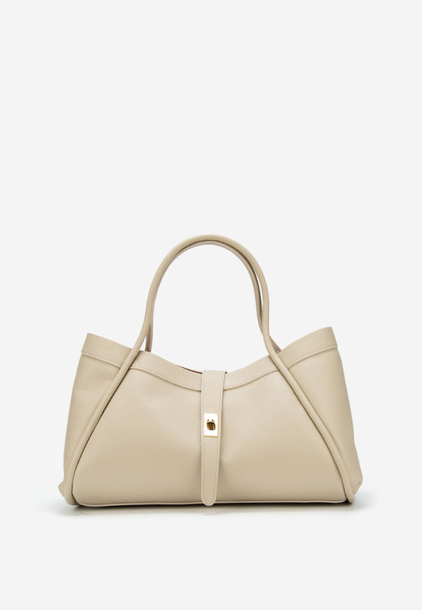 Beżowe torebka ze skóry naturalnej Oniana