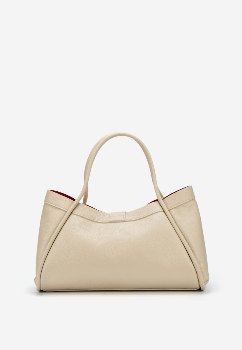 Beżowe torebka ze skóry naturalnej Oniana