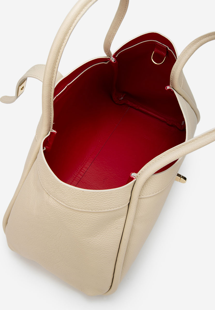 Beżowe torebka ze skóry naturalnej Oniana