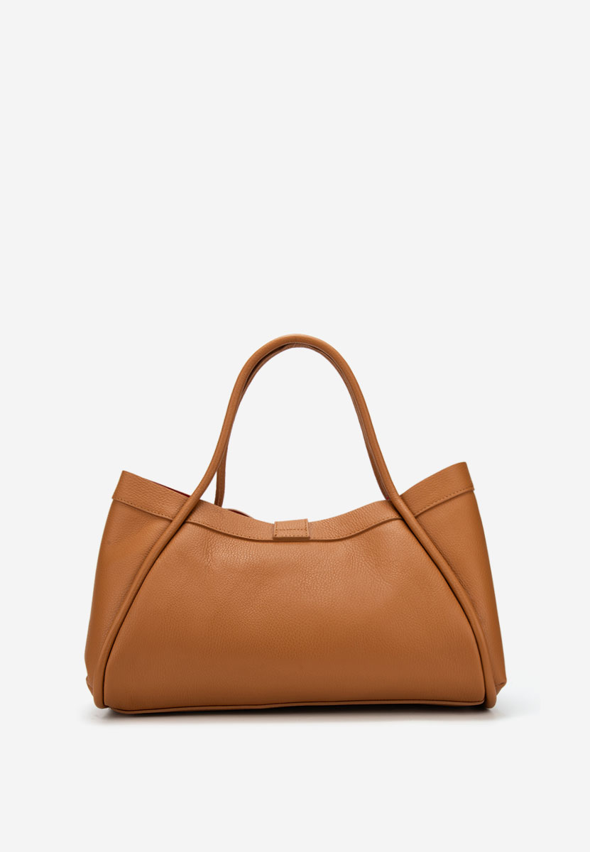 Camelowe torebka ze skóry naturalnej Oniana