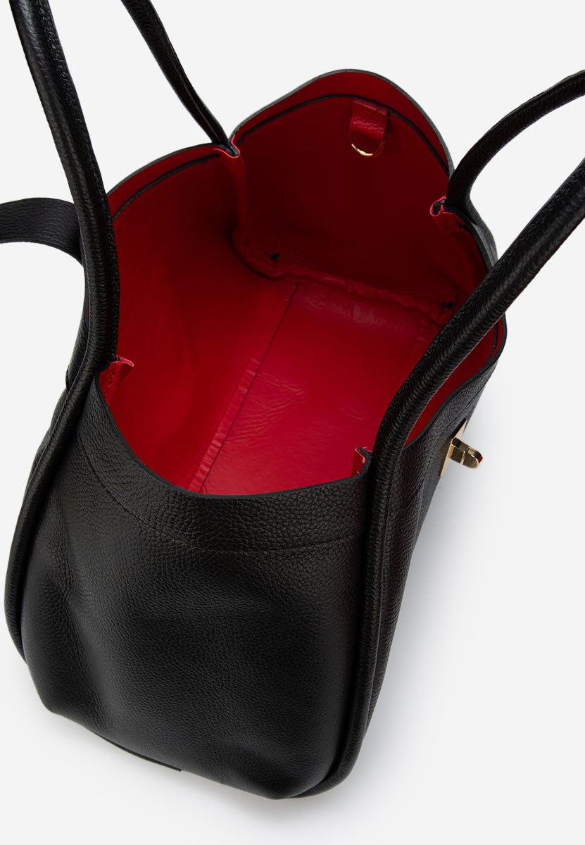 Czarna torebka ze skóry naturalnej Oniana