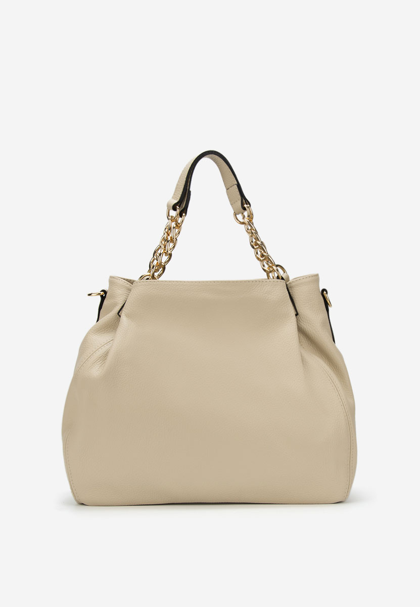 Beżowe torebka ze skóry naturalnej Kiaya