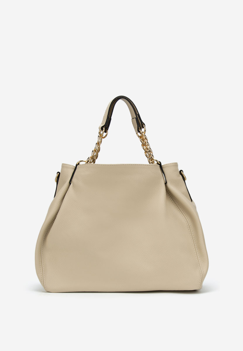 Beżowe torebka ze skóry naturalnej Kiaya