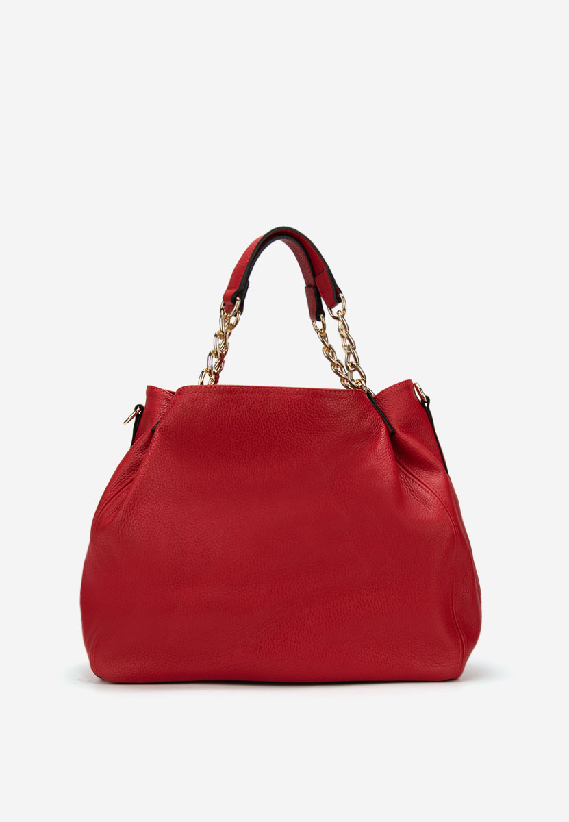 Czerwone torebka ze skóry naturalnej Kiaya