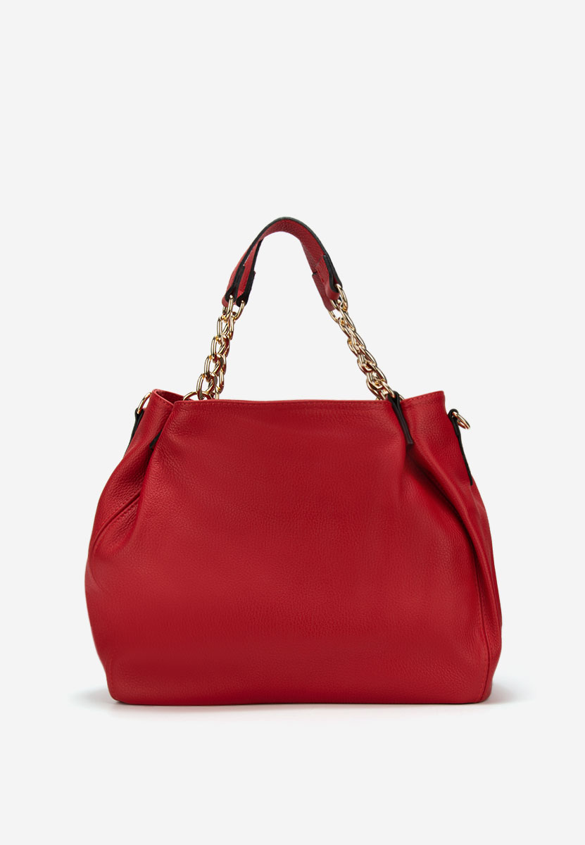 Czerwone torebka ze skóry naturalnej Kiaya