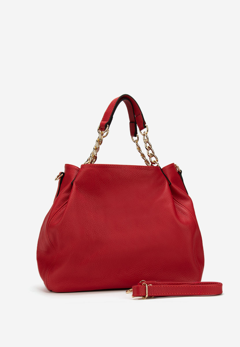 Czerwone torebka ze skóry naturalnej Kiaya