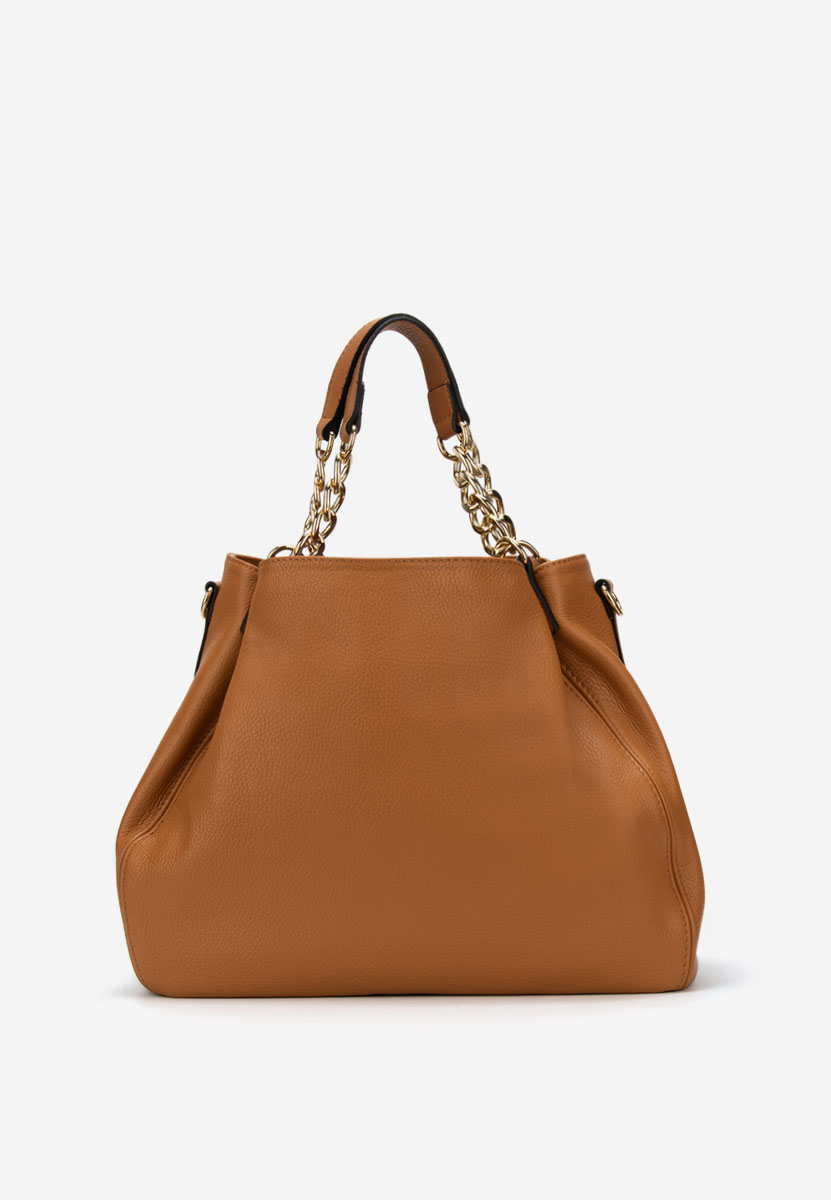 Camelowe torebka ze skóry naturalnej Kiaya