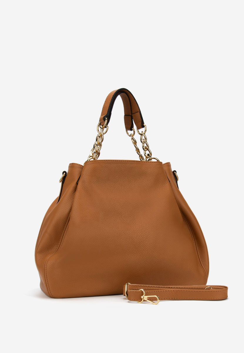 Camelowe torebka ze skóry naturalnej Kiaya