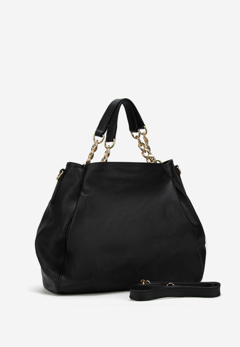 Czarna torebka ze skóry naturalnej Kiaya