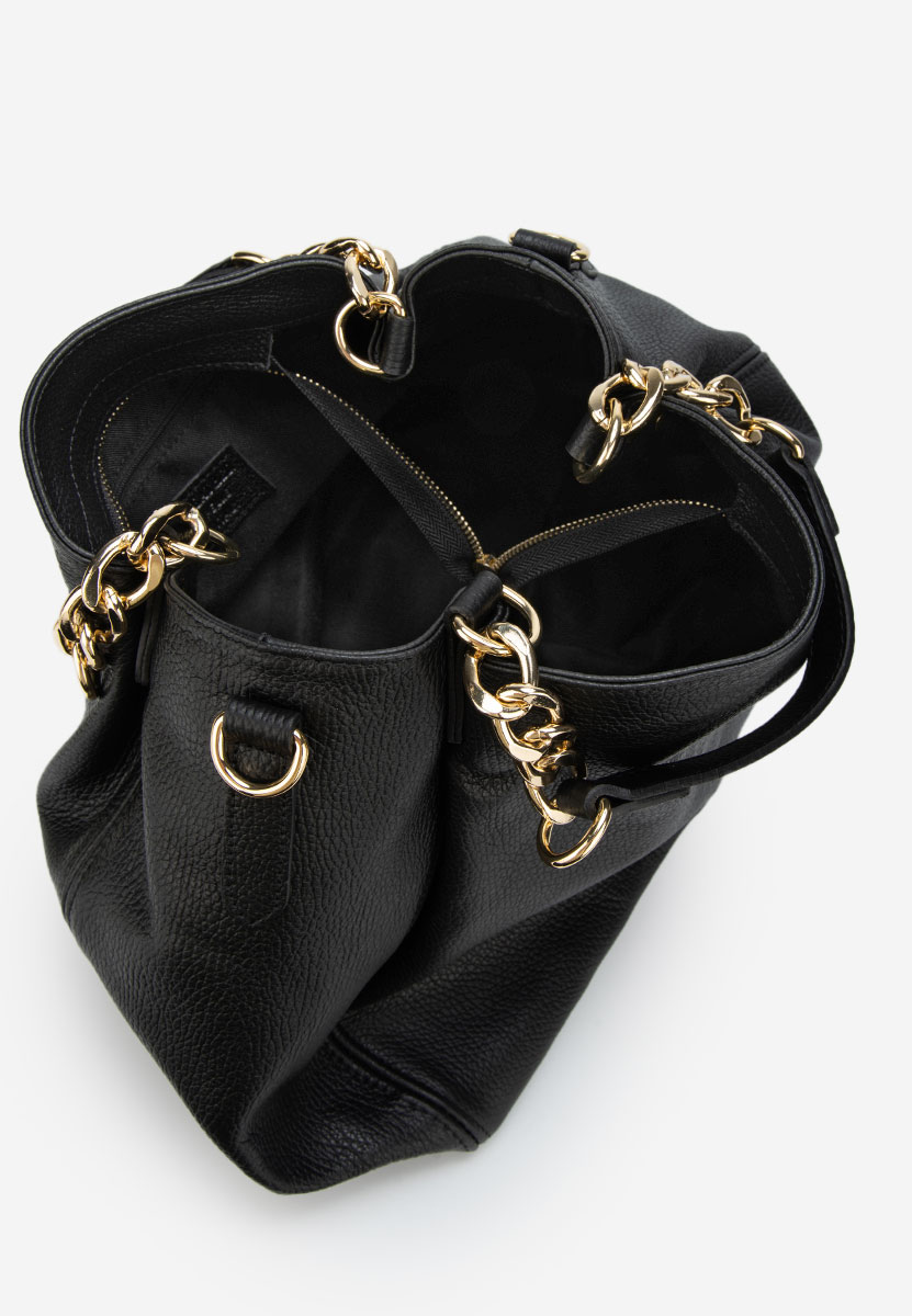 Czarna torebka ze skóry naturalnej Kiaya