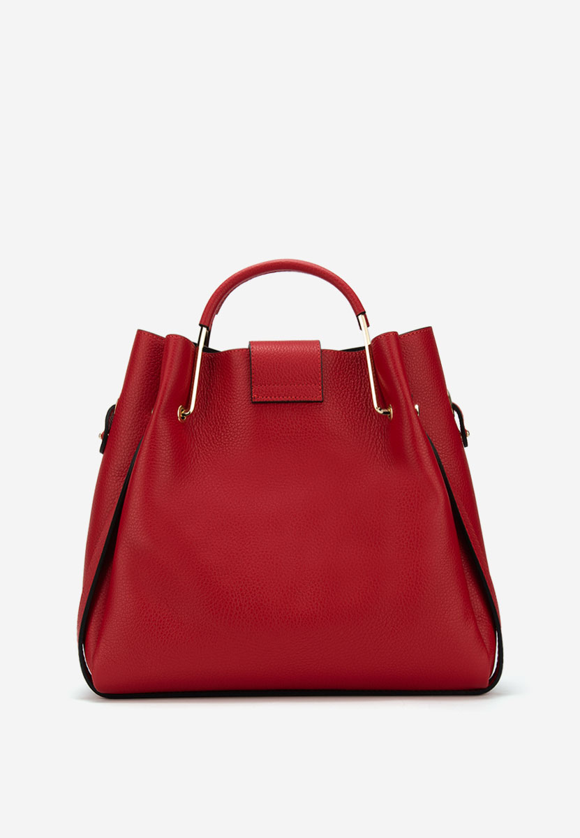 Czerwone torebka ze skóry naturalnej Acassia