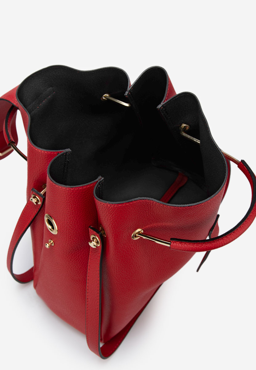 Czerwone torebka ze skóry naturalnej Acassia