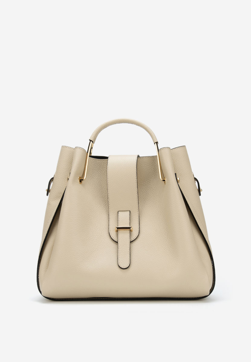 Beżowe torebka ze skóry naturalnej Acassia