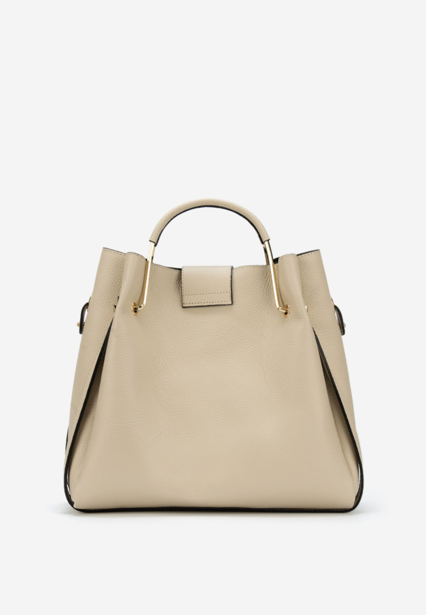 Beżowe torebka ze skóry naturalnej Acassia