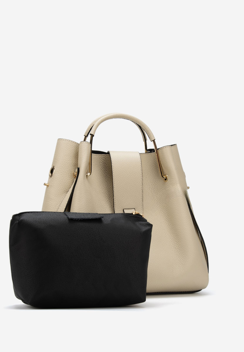 Beżowe torebka ze skóry naturalnej Acassia