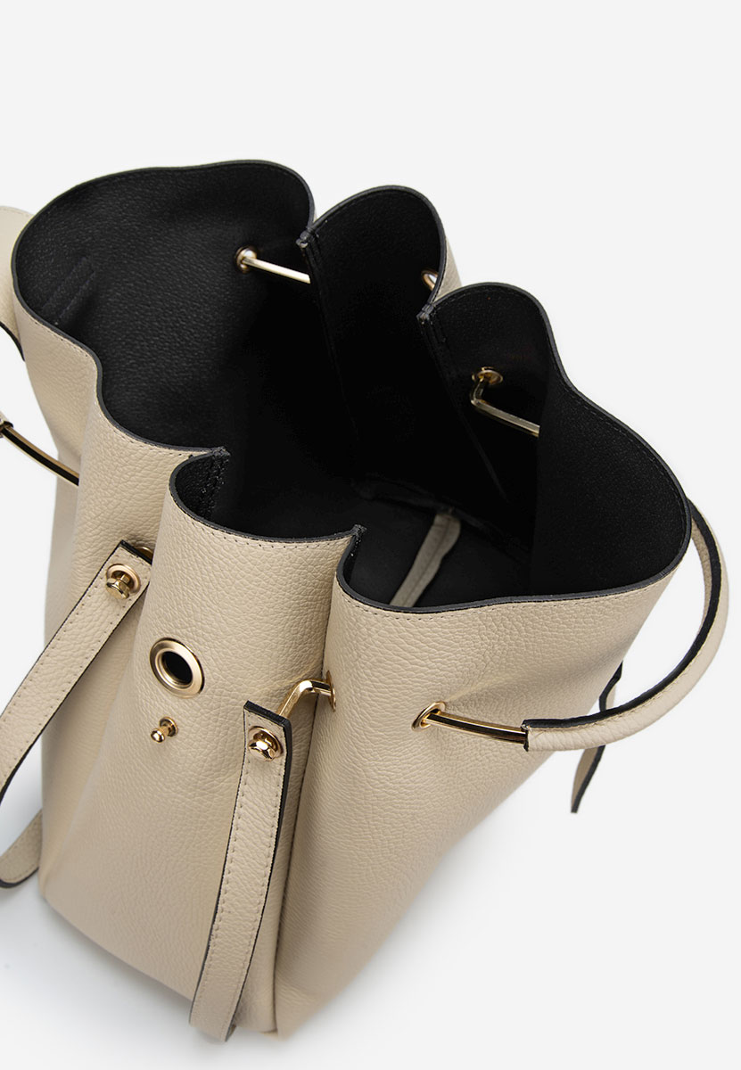 Beżowe torebka ze skóry naturalnej Acassia