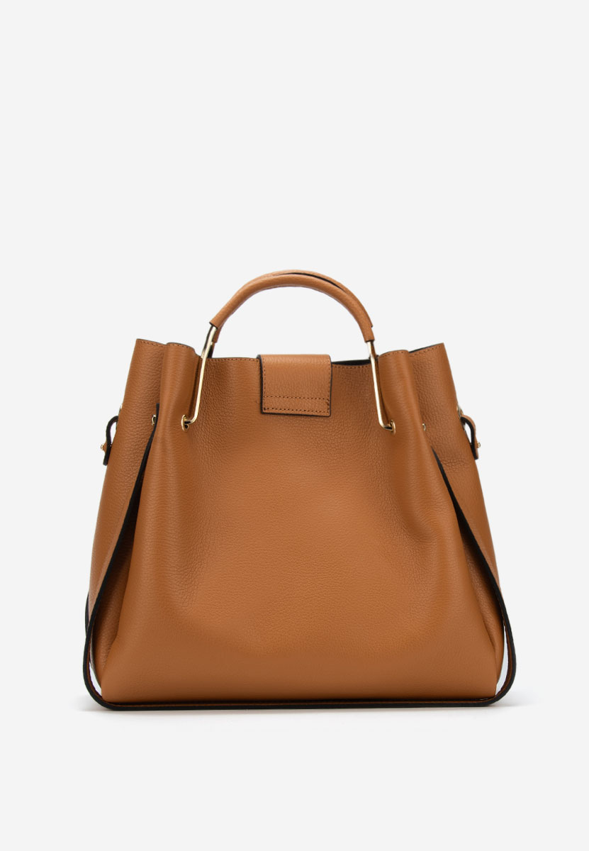 Camelowe torebka ze skóry naturalnej Acassia