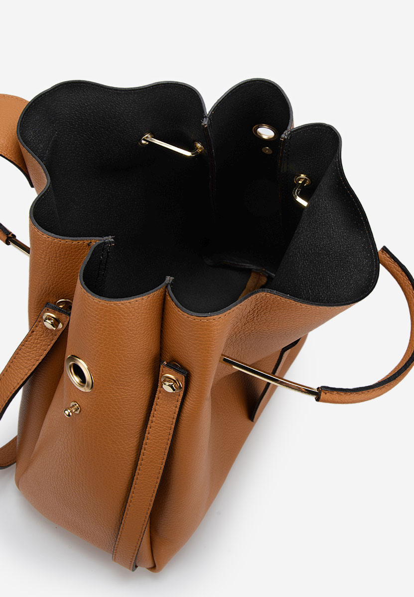 Camelowe torebka ze skóry naturalnej Acassia