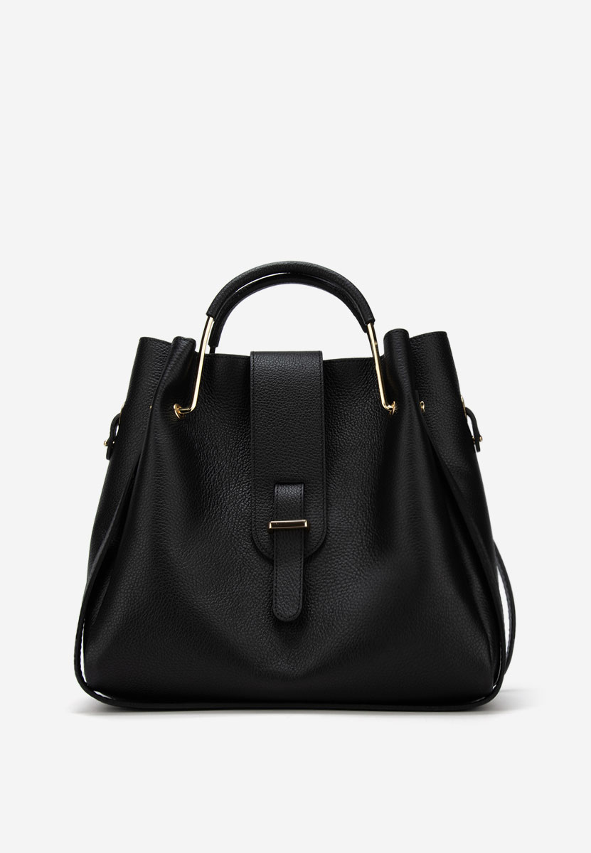 Czarna torebka ze skóry naturalnej Acassia