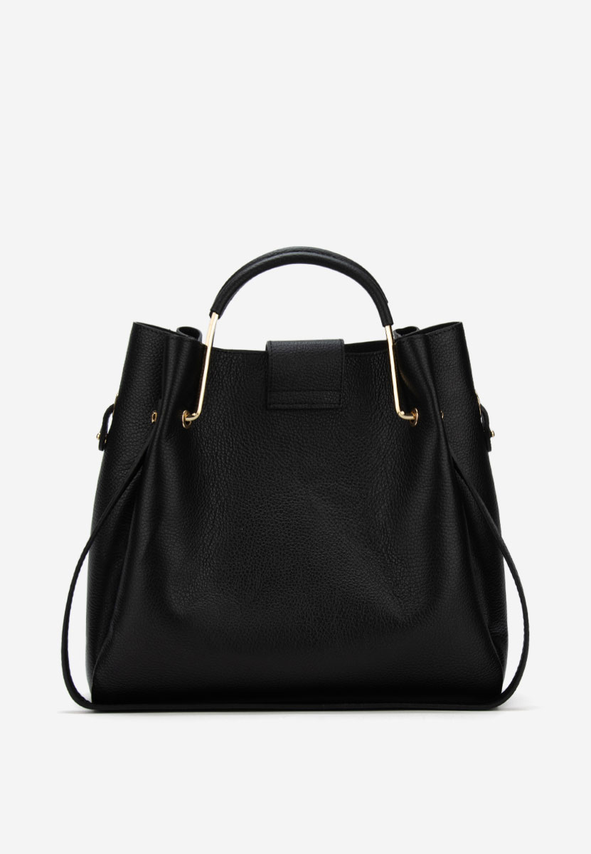 Czarna torebka ze skóry naturalnej Acassia