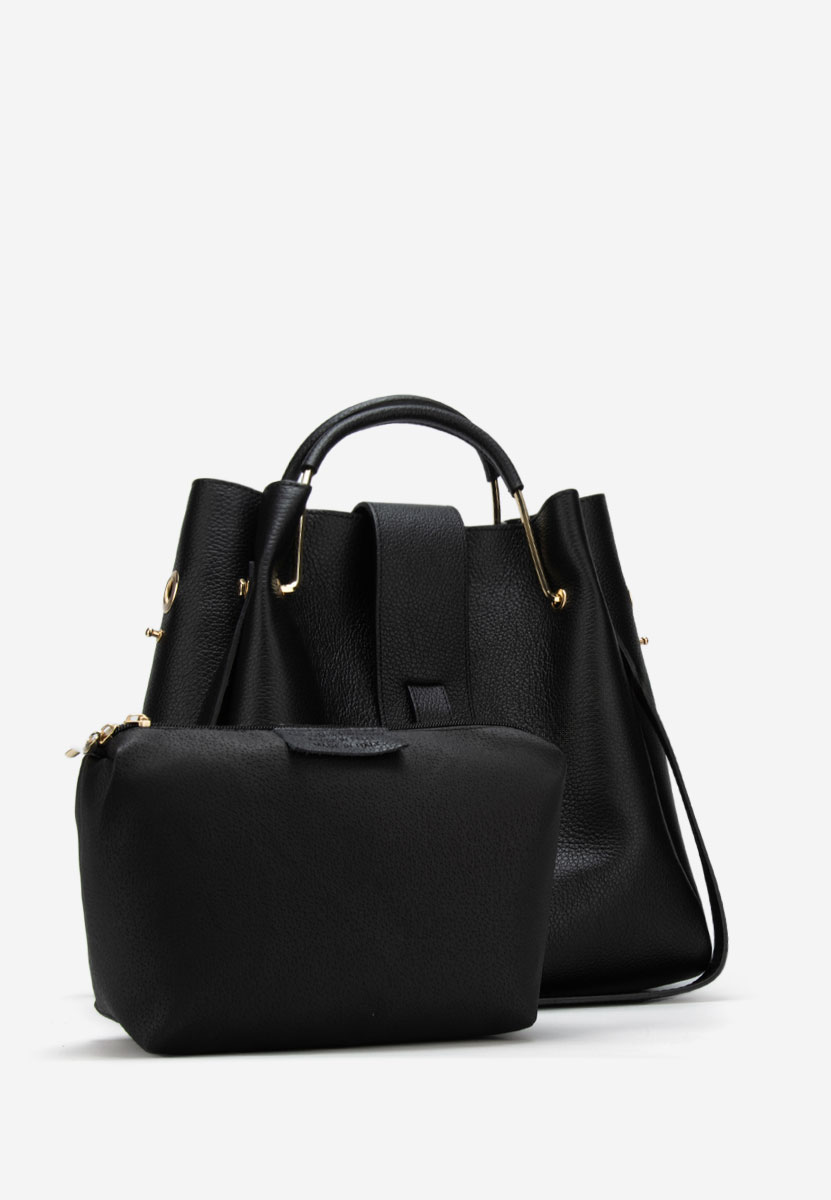 Czarna torebka ze skóry naturalnej Acassia