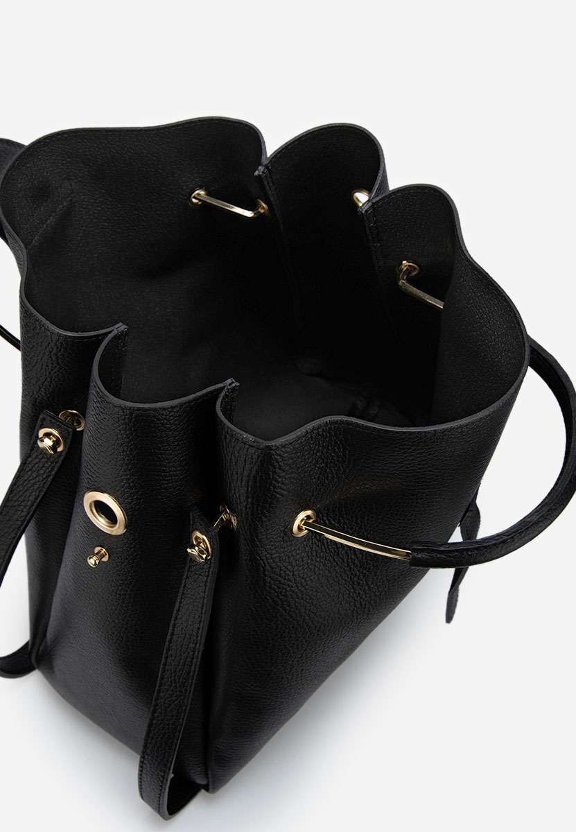 Czarna torebka ze skóry naturalnej Acassia