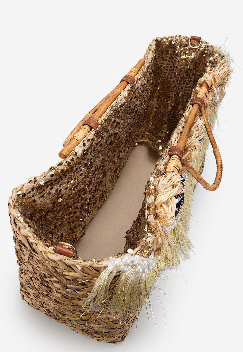 Złote torebka do ręki Jasmina