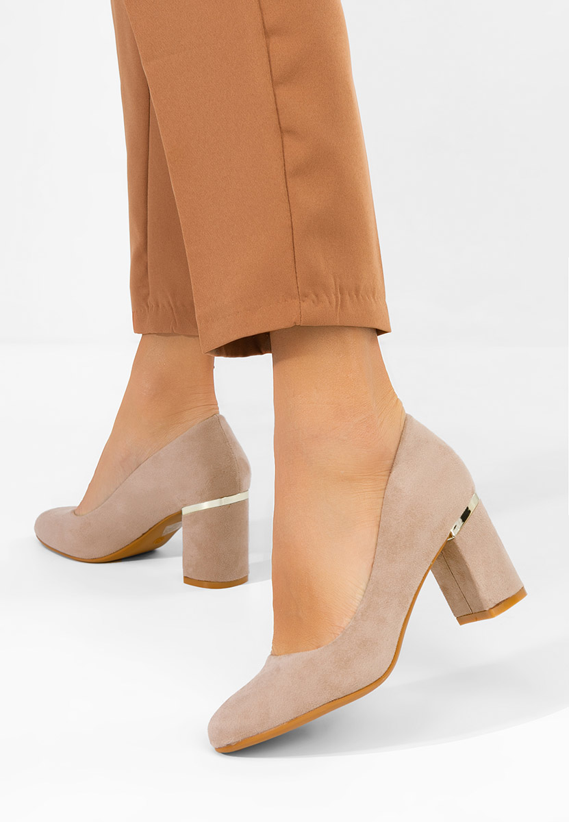 Khaki czółenka na słupku Izaya