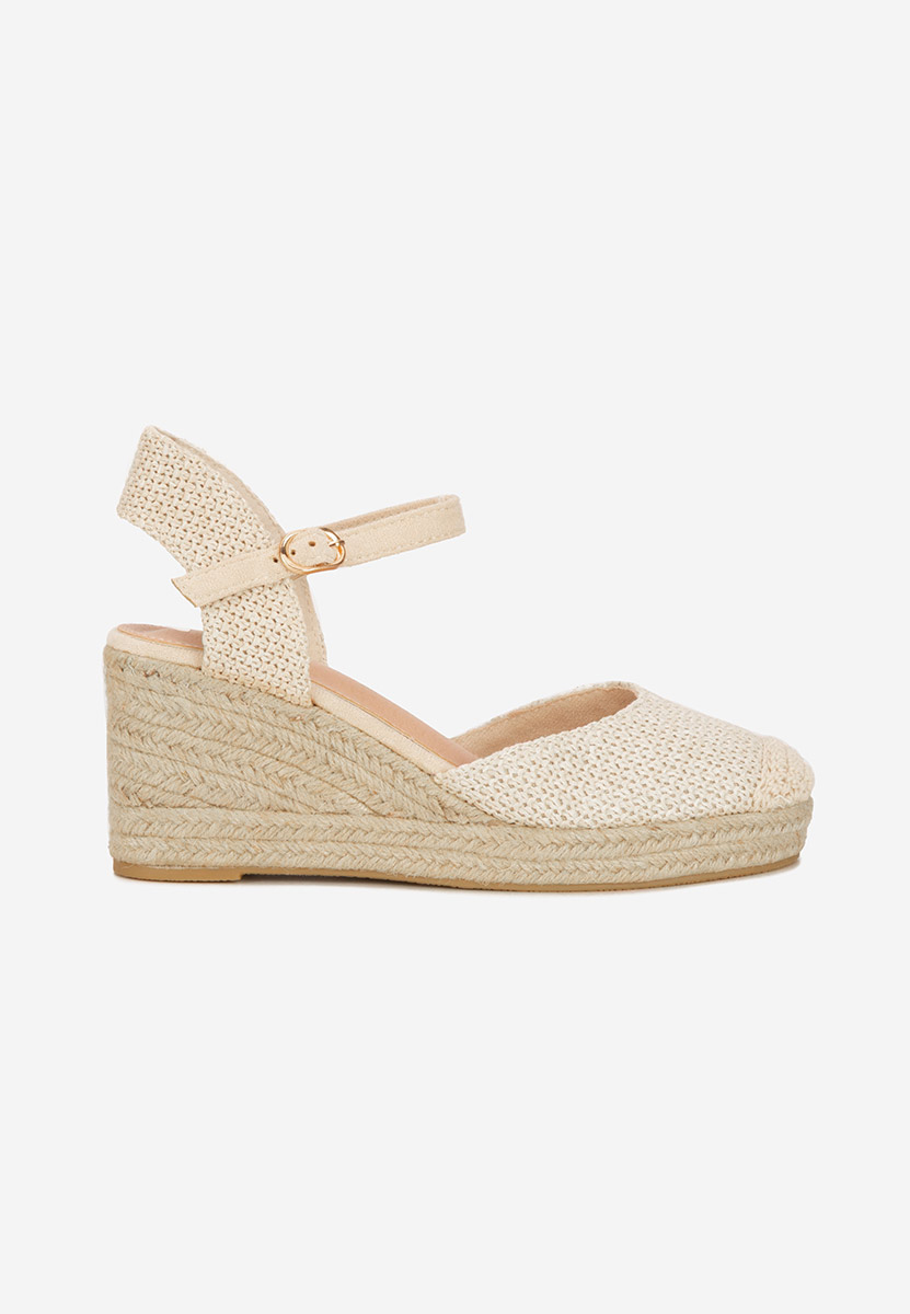 Beżowe espadryle na koturnie Paty