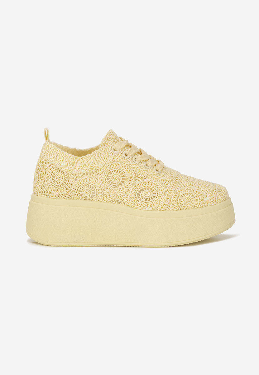 Żółte sneakersy na platformie Anneira
