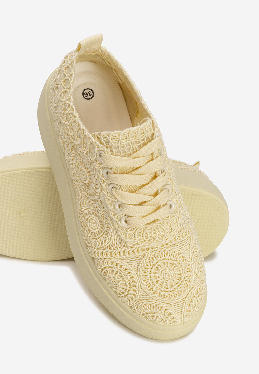 Żółte sneakersy na platformie Anneira