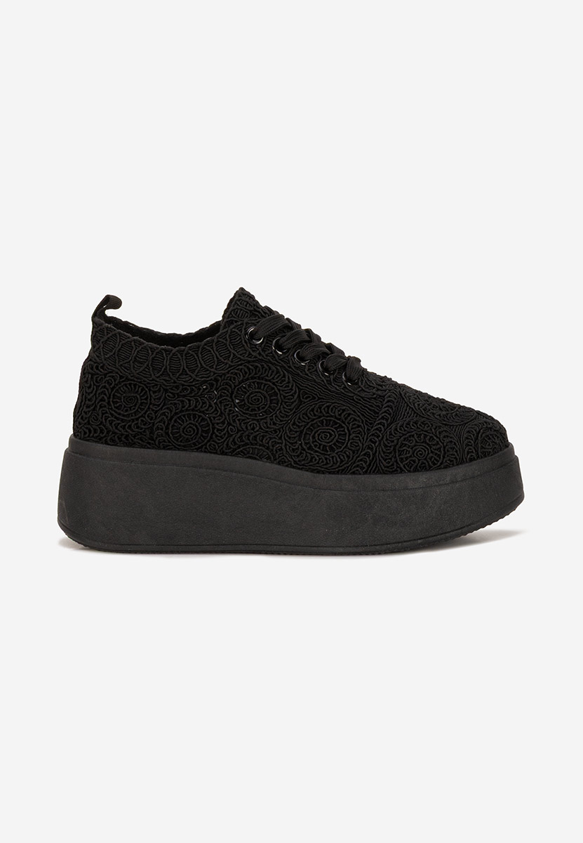 Czarne sneakersy na platformie Anneira