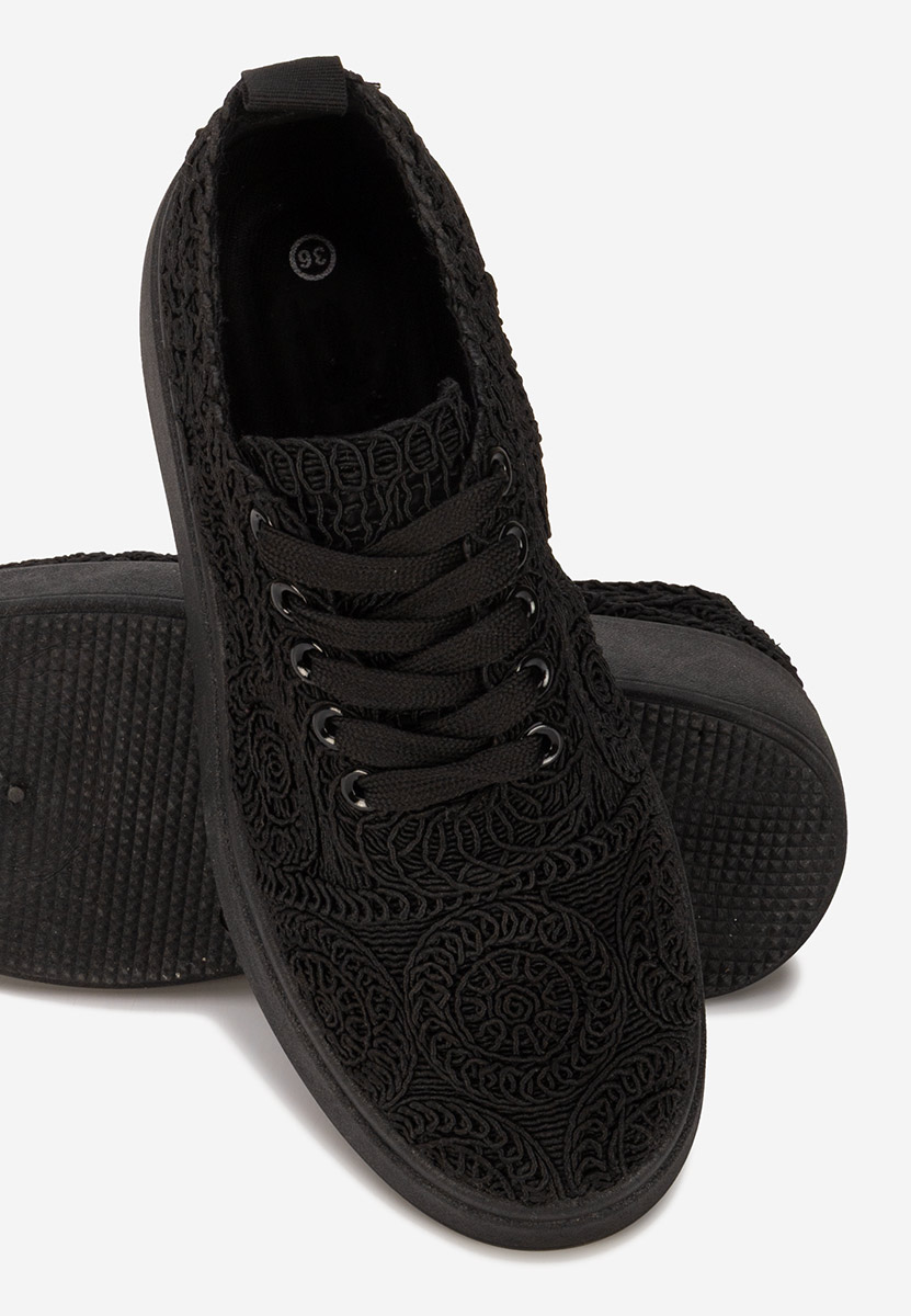 Czarne sneakersy na platformie Anneira