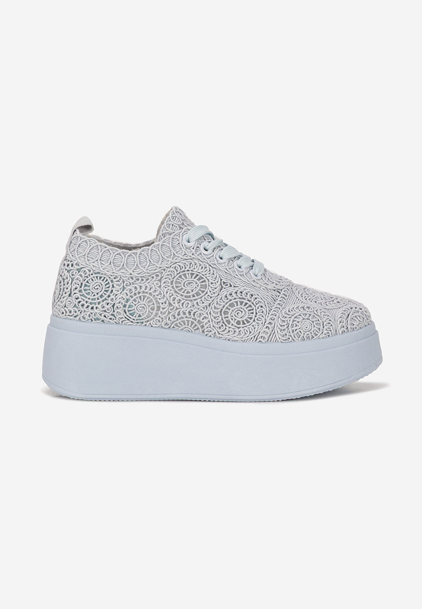 Niebieskie sneakersy na platformie Anneira