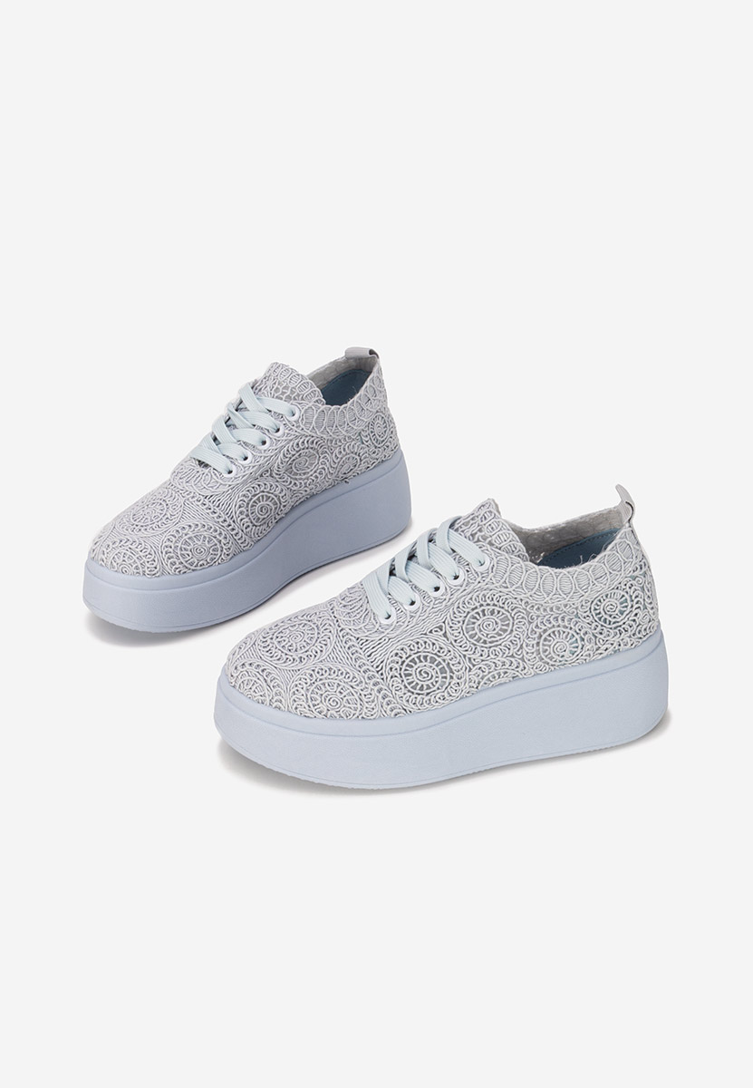 Niebieskie sneakersy na platformie Anneira