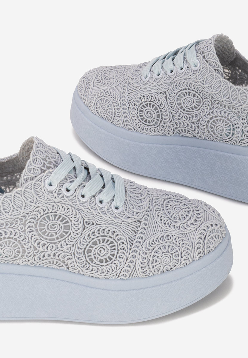 Niebieskie sneakersy na platformie Anneira