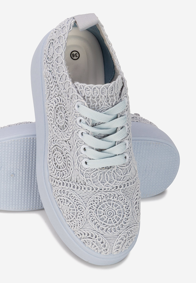 Niebieskie sneakersy na platformie Anneira